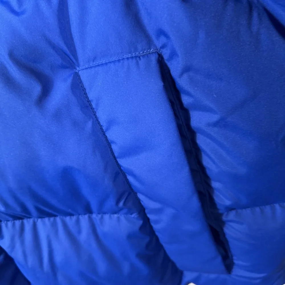 Banana Republic Blue Performance DOWN Puffer Coat L Backpack Strap
